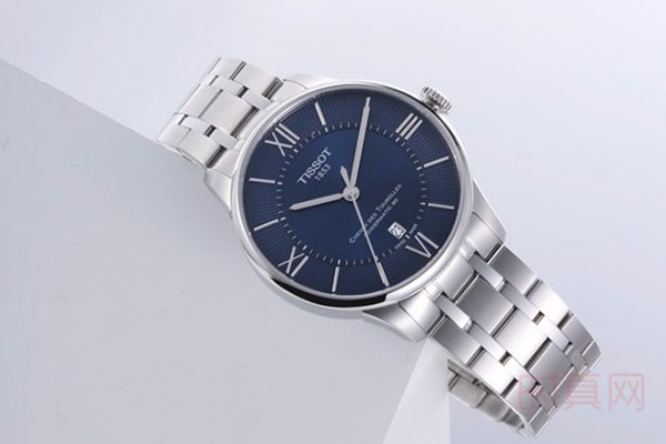 天梭杜鲁尔蓝盘手表精钢表带款