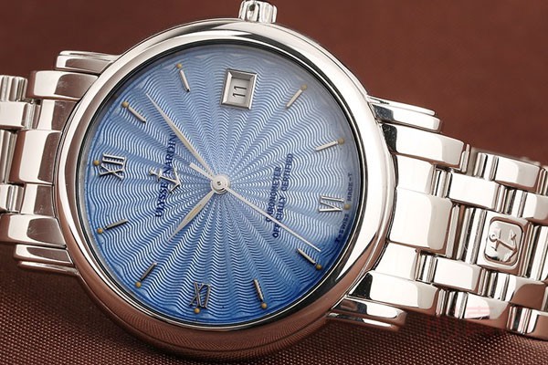 雅典蓝色螺纹表盘机械手表