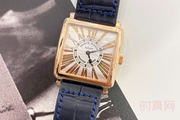 法穆兰MASTER SQUARE6002玫瑰金白盘手表