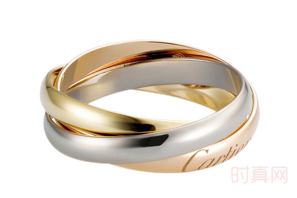 卡地亚Trinity系列玫瑰金黄金白金三环戒指
